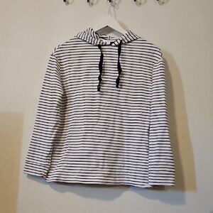 Chico's NAVY & White Striped Hooded Top